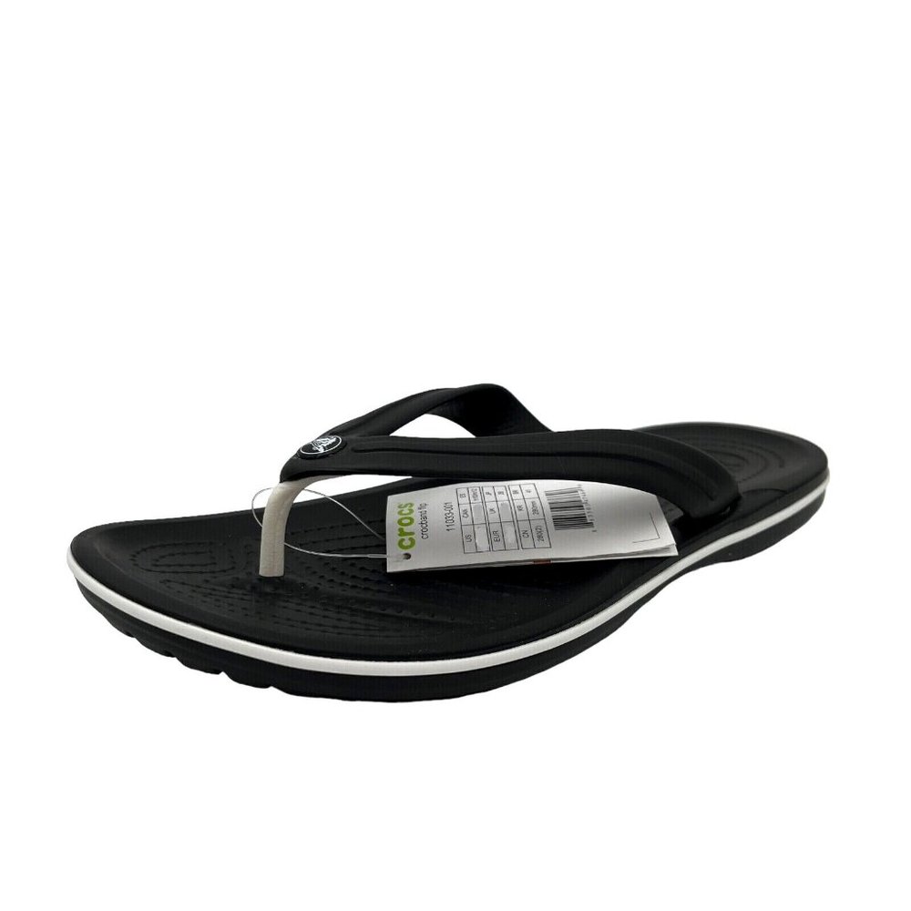 Crocs Men's Flip‎ Flop Sandal Size 9 Black Water Friendly Lightweight & Comfy - Picture 4 of 16